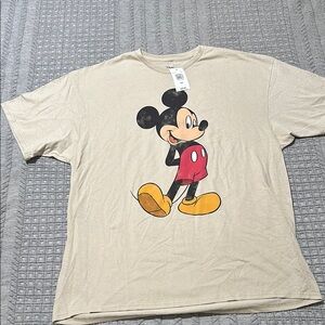 Disney Beige Mickey Mouse Men's T-Shirt XXL